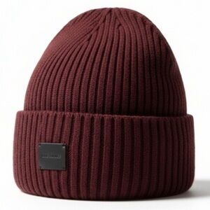 NWT All Saints BURGUNDY Knit Beanie